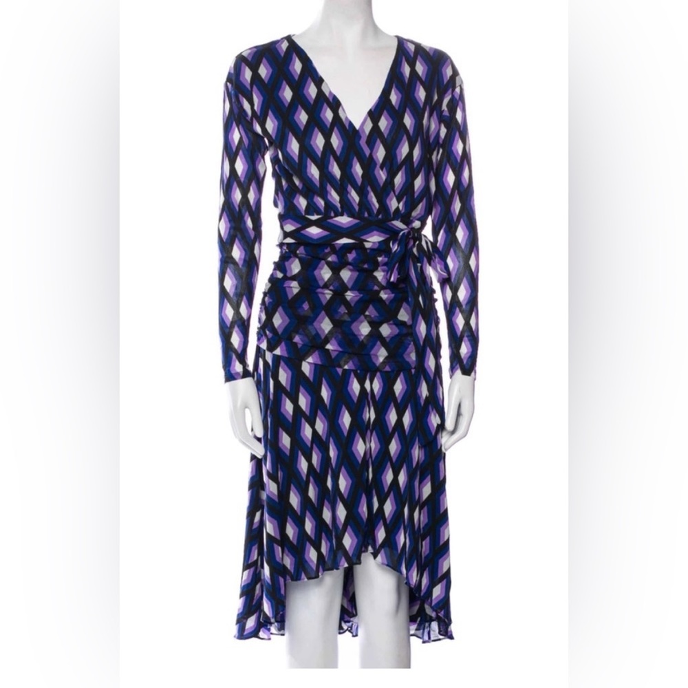 DVF Rilynn Mesh Faux Wrap Dress